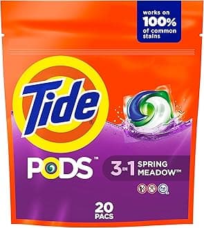 Tide Pods Scent He Turbo Laundry Detergent Pacs, Spring Meadow, 20 Count