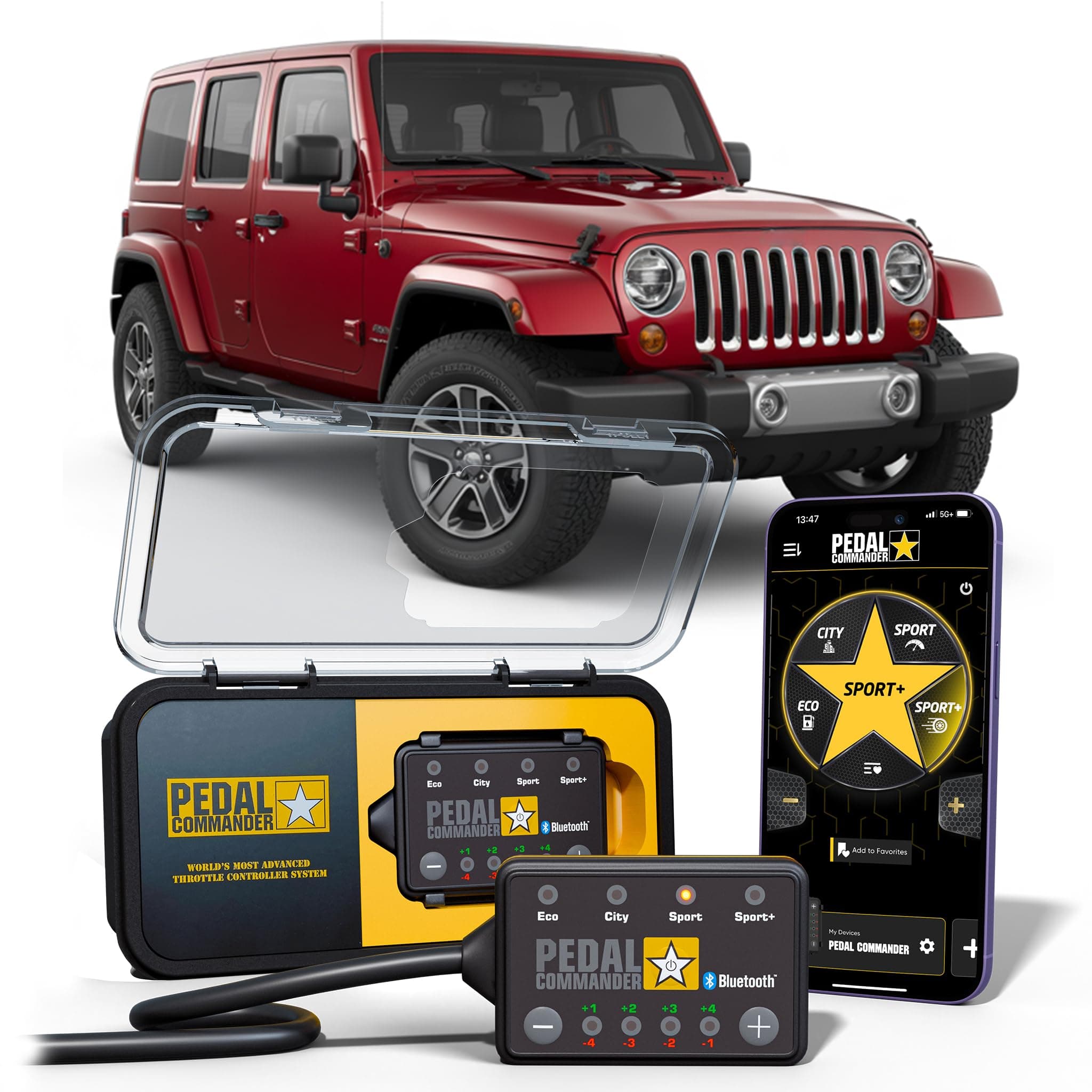 for Jeep Wrangler JK 2007-2018 Throttle Response Controller - Plug-and-Play Upgrade, App Control, Throttle Controller Off-Road Performance Mods Jeep Wrangler Accessories