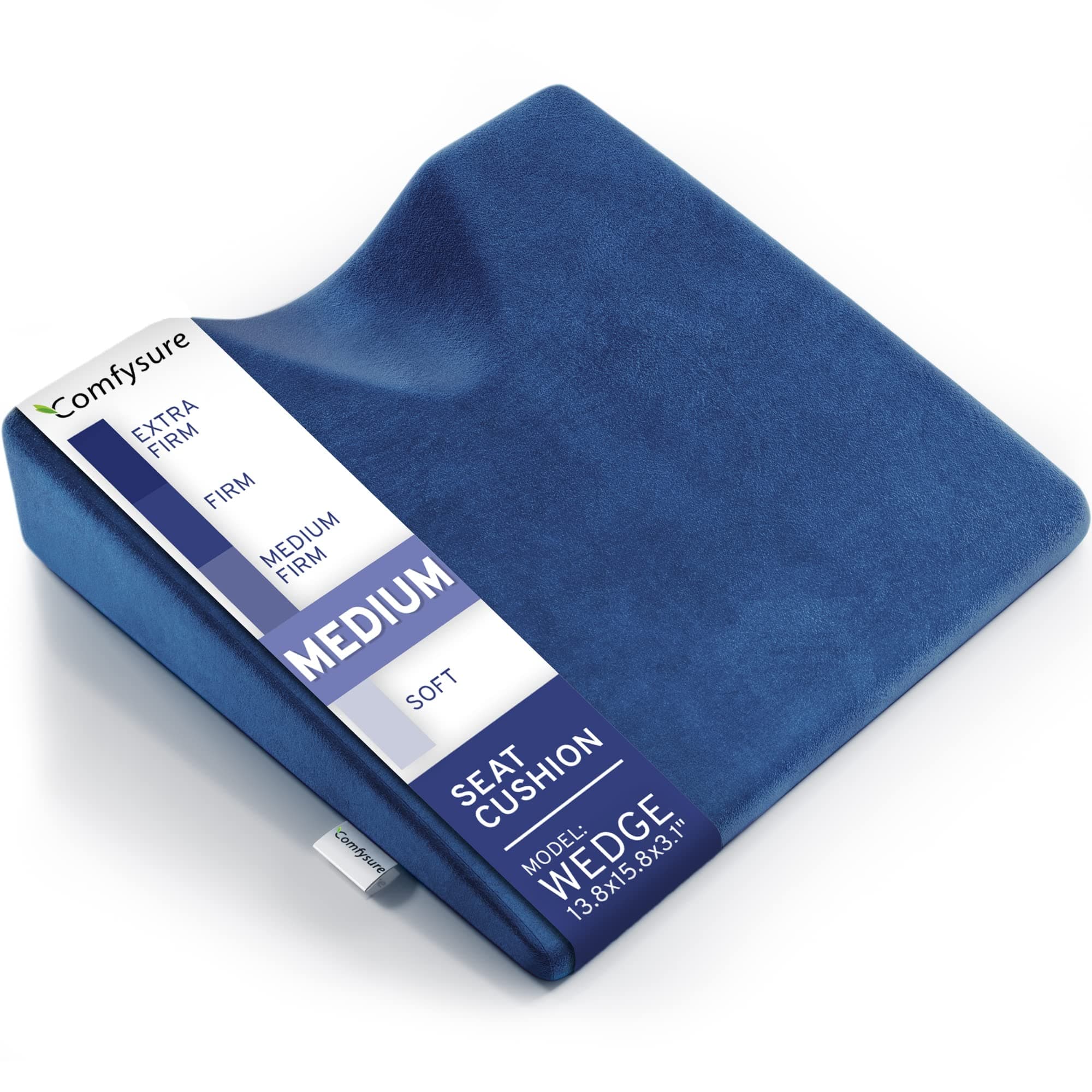 Wedge Pillow for Office Chair Cushion and Car Seat Cushion - Medium Firm Memory Foam Seat Pad for Truck Seat, Gaming Chair - Orthopedic Support and Pain Relief for Tailbone and Hip