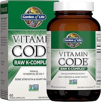 Garden of LifeVitamin K - Vitamin Code Raw K Complex Whole Food Vitamin Supplement, Vegan, 60 Capsules *Packaging May Vary*