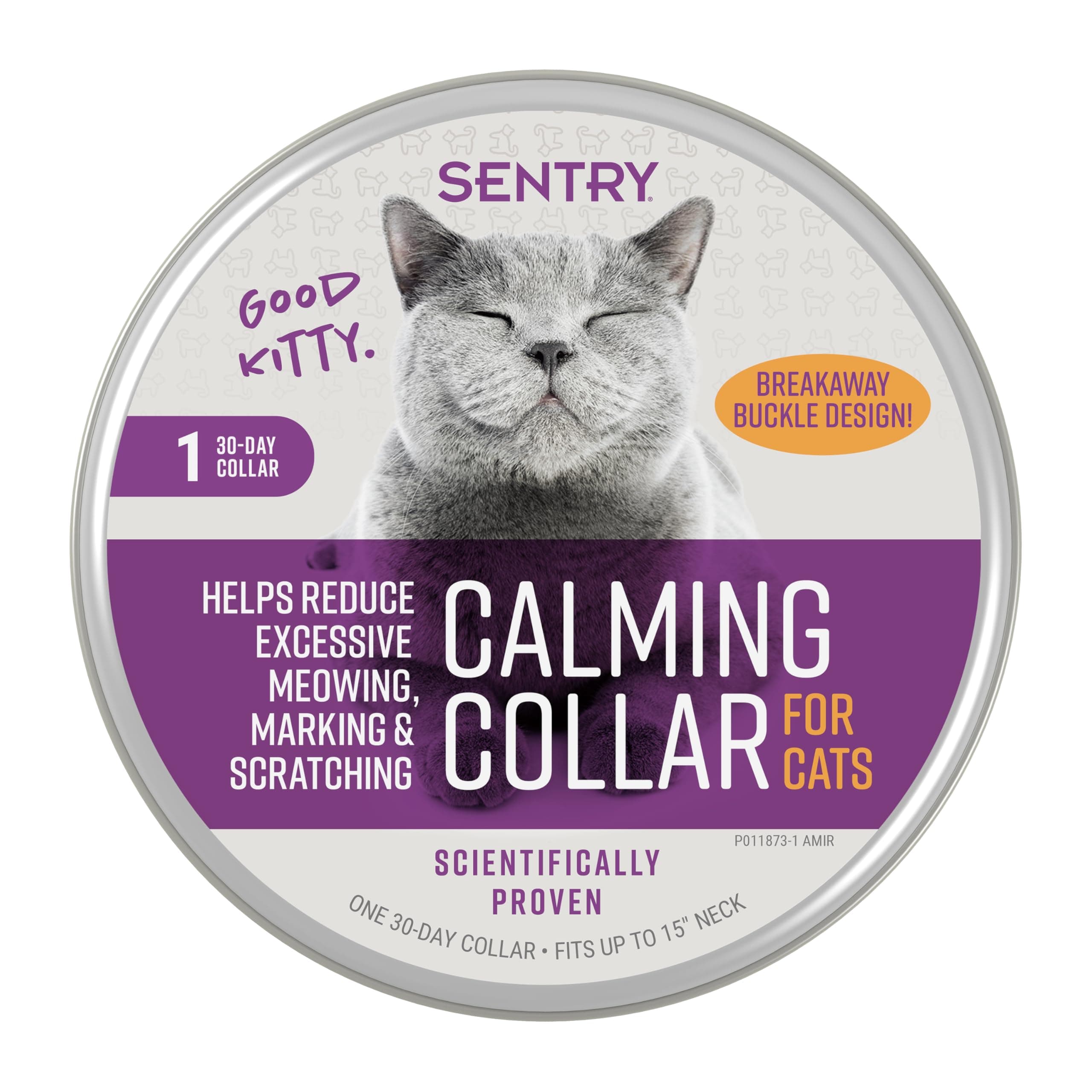 Sentry Calming Collar for Cats, Long-Lasting Pheromone Collar Helps Calm Cats for 30 Days, Reduces Stress, Anxiety, Loud Noises and Separation, 1 Count