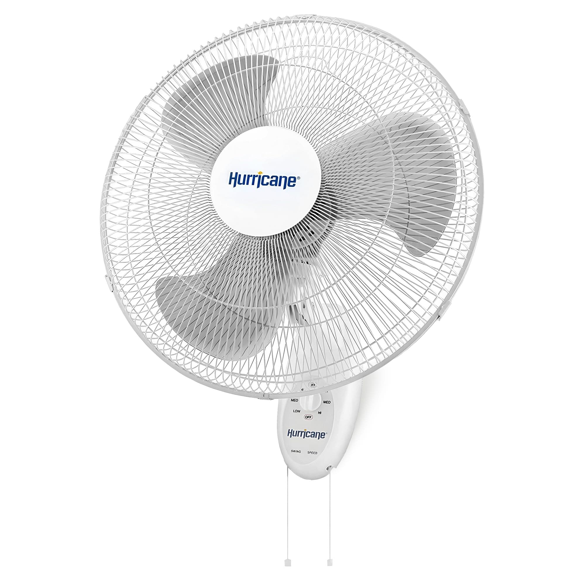 Supreme Oscillating Wall Mount Fan w/ 3 Quite Speeds, White, 18" - Corded Electric Air Cooling Unit w/ Easy Pull Cord Controls for Homes, Greenhouses, Garages, Workshops & Gyms