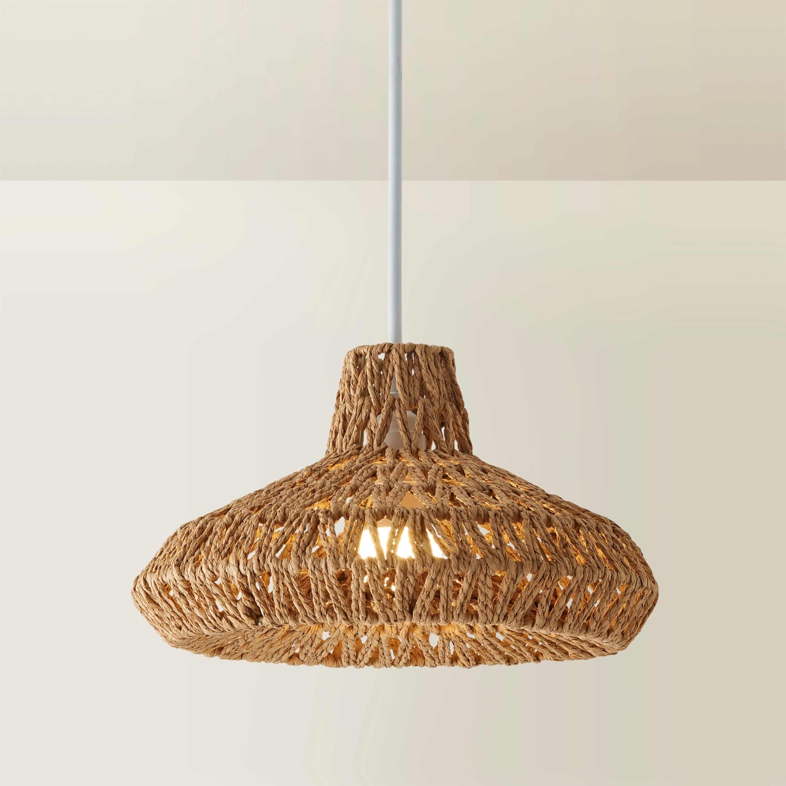 MiniSun | Natural Woven Ceiling Light Shade | Pendant Lights, Home Décor & Improvement Essential | 35cm Shade Width