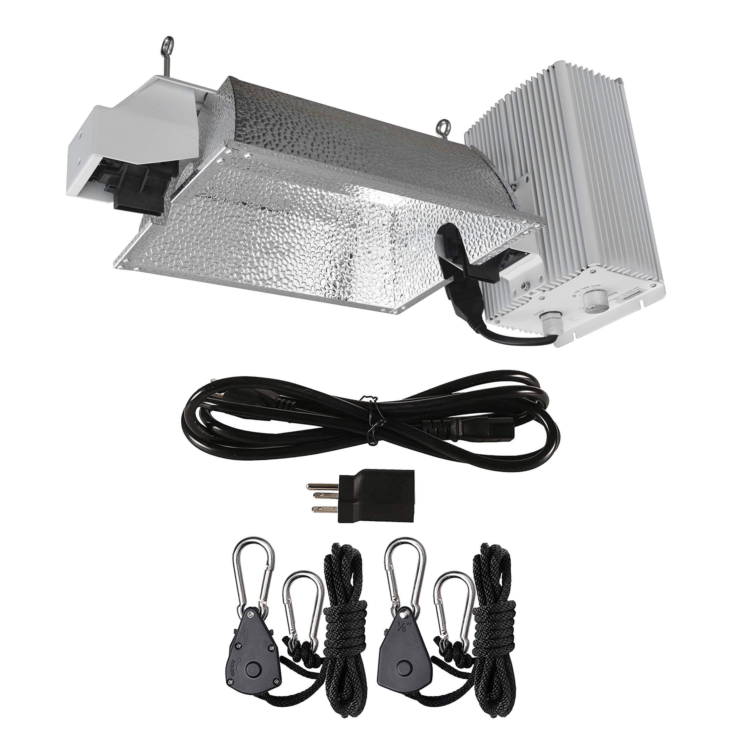 Hydro Crunch DE02-1000-ROPE 1000-Watt Double Ended HPS Pro Series Enclosed Style Grow Light System 120-Volt/240-Volt, White