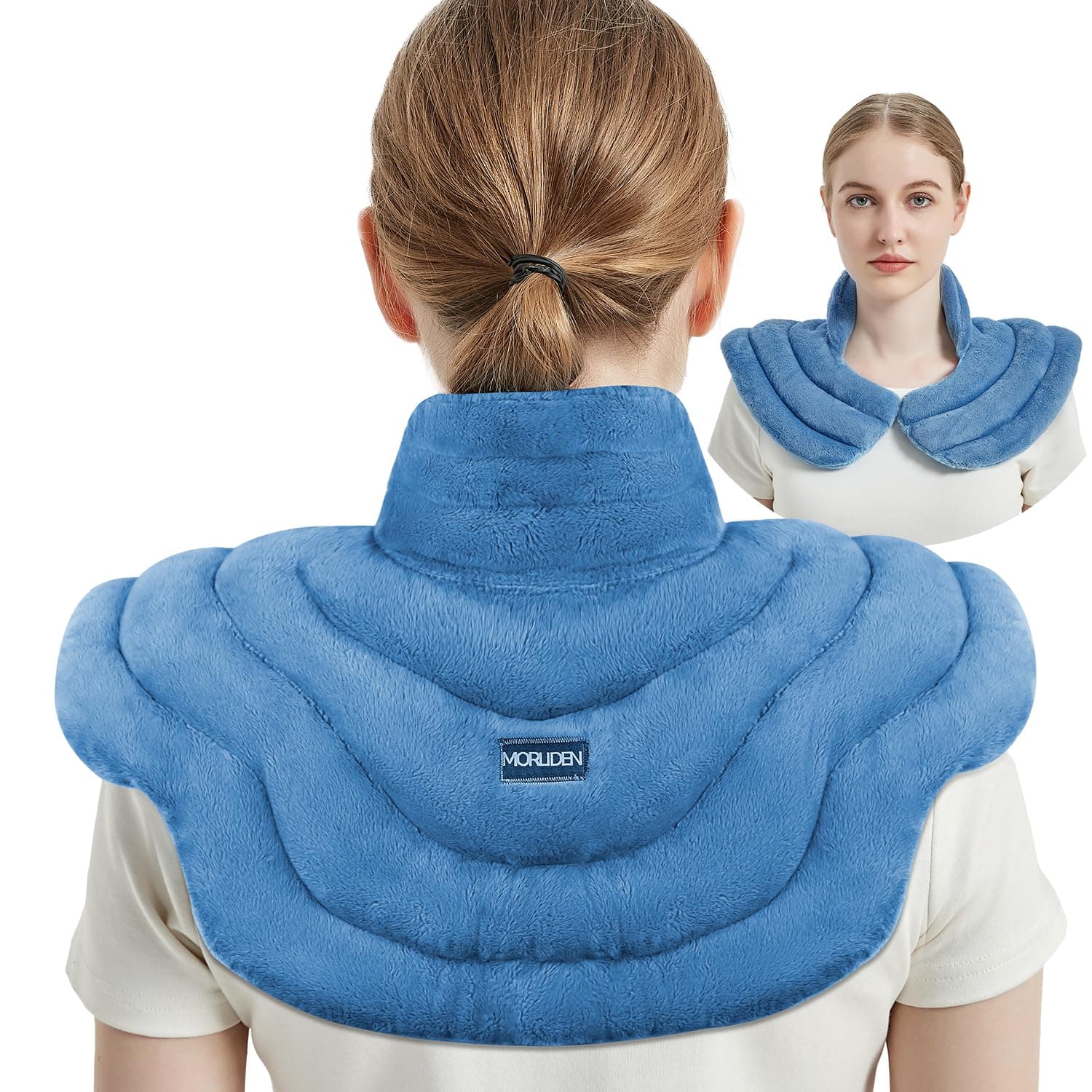 - Neck Heating Pad Microwavable for Shoulders, Warmer Wrap Microwave Heating Pad for Neck and Shoulders for Pain Relief (Light Blue)