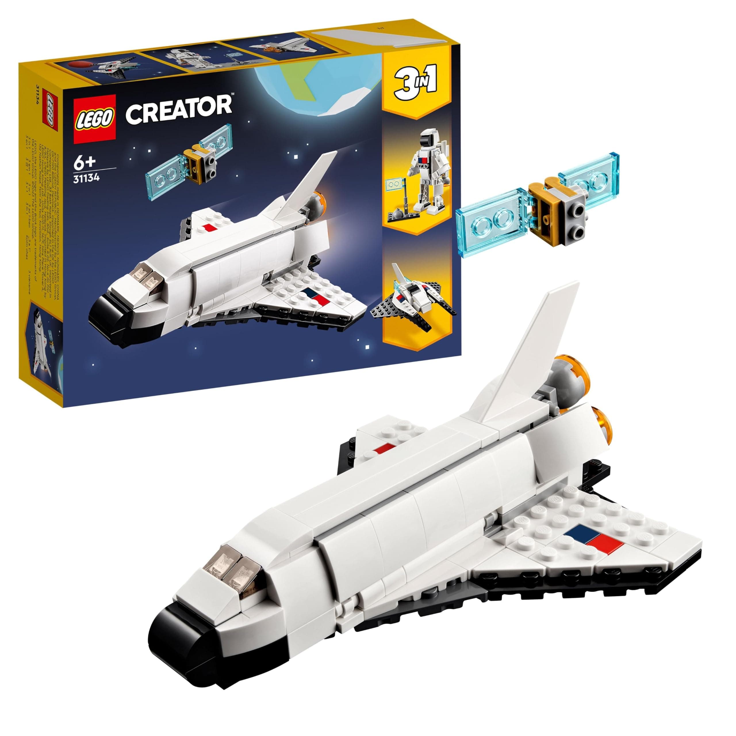 Creator Space Shuttle 31134 Building Toy Set with Astronaut and Spaceship Models for Kids Aged 6+
