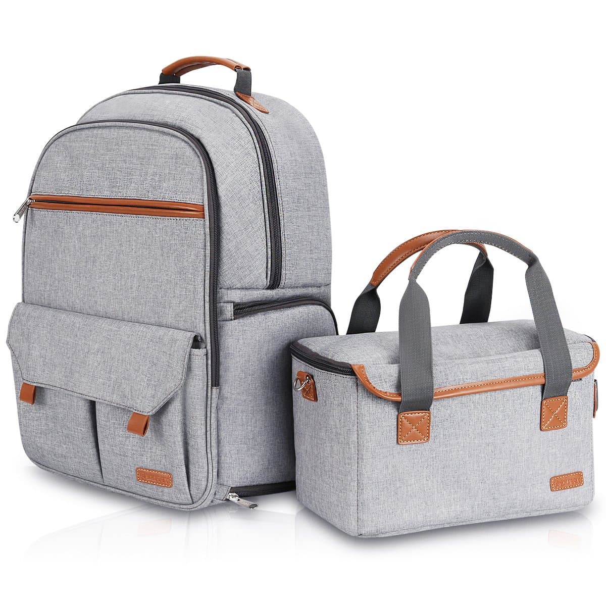 Endurax Waterproof Camera Backpack for Women and Men Fits 15.6 Laptop with Build-in DSLR Shoulder Photographer Bag (Gray)