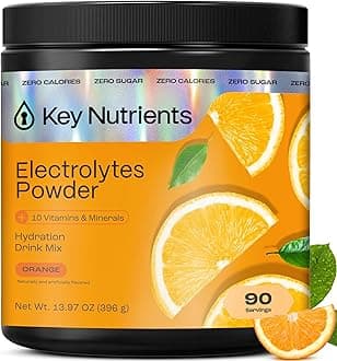 Multivitamin Electrolytes Powder No Sugar - Tangy Orange Electrolyte Powder - Endurance & Energy Supplement - Hydration Powder - No Calories - 90 Servings - Made in USA