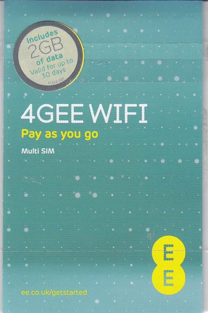 PAYG SIM Card Preloaded with 2 GB of 4GEE Data, 300011784