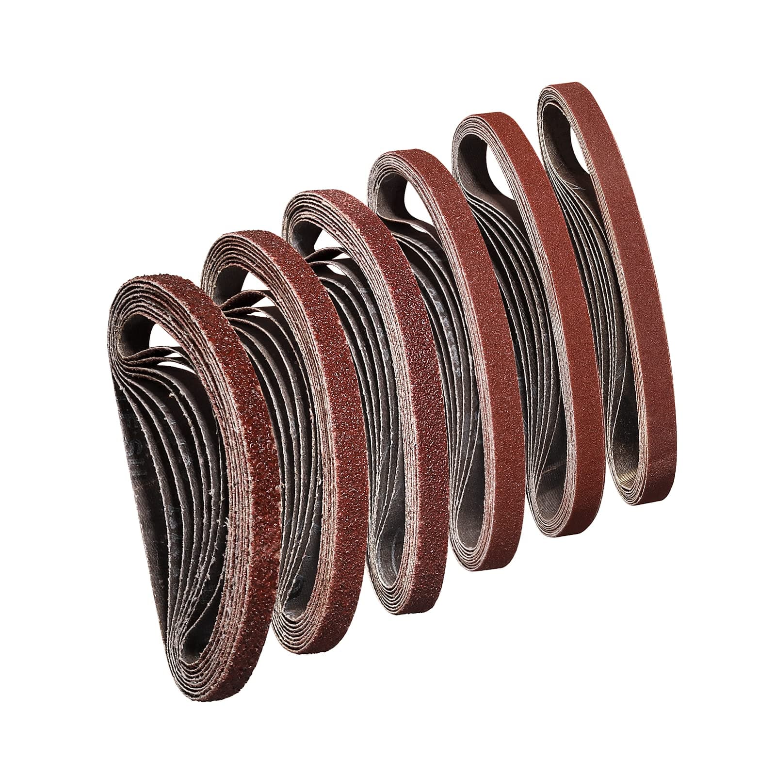 Sanding Belts 10 x 330mm- 8 X 40/60/80/120/180/240 Grits Abrasive Sanding Belts for Grinding Polishing and Derusting, Best for Wood and Paint (48 Pieces)