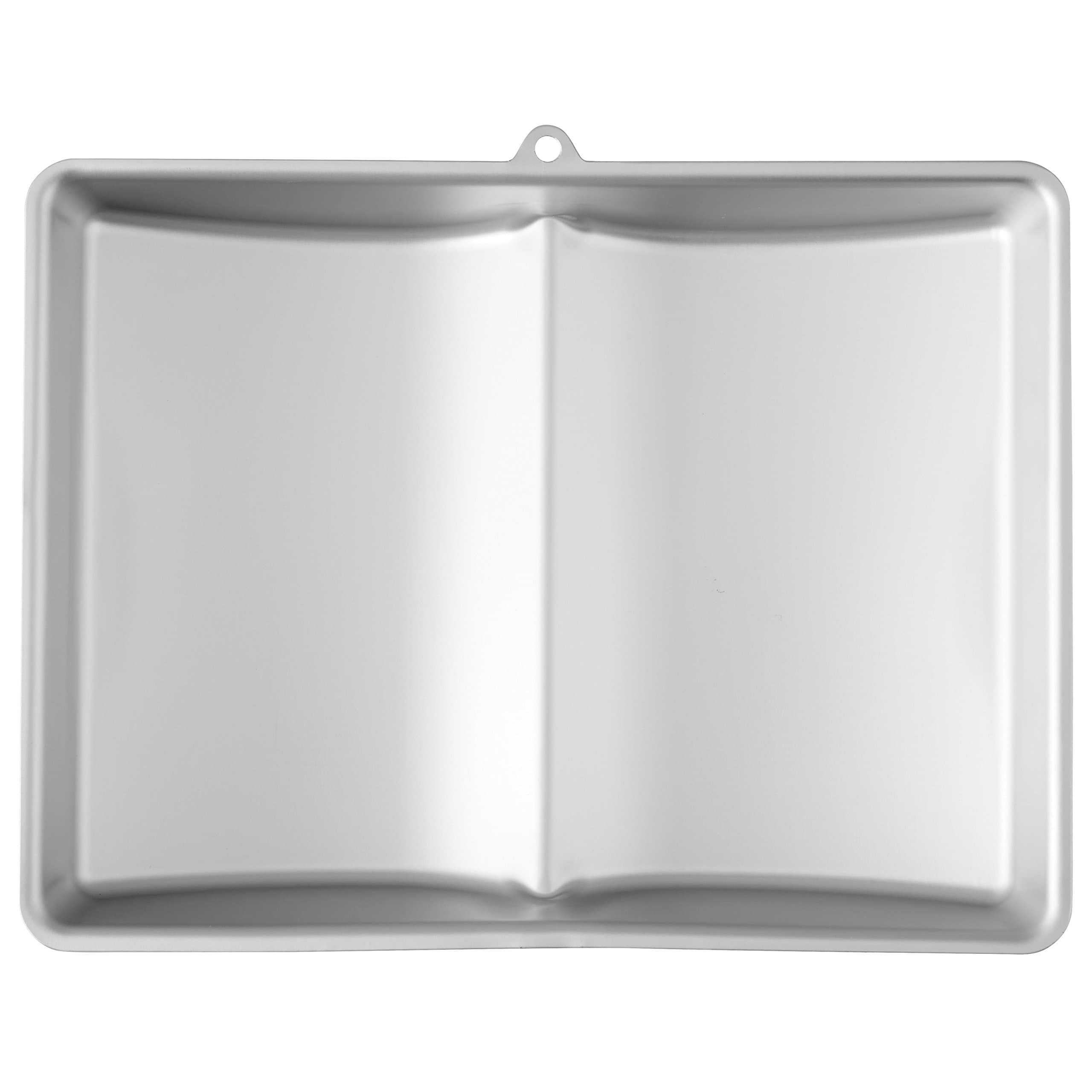 3D Book Cake Tin, Large, Aluminium, 38.1 x 29.2 x 6.9 cm (15 x 11.5 x 2.75 in), Silver