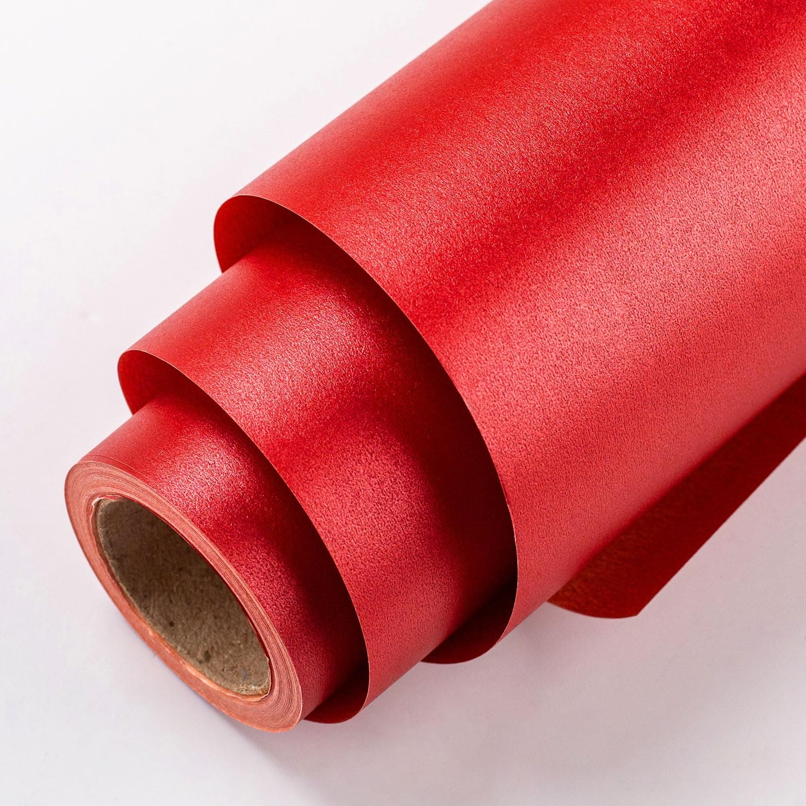 MIMUTI Red Matte Wrapping Paper - Solid Color Pearly Lustre Paper Perfect for Wedding, Birthday, Christmas, Baby Shower, DIY Bouquet - 17 Inches x 33 Feet Mini Roll
