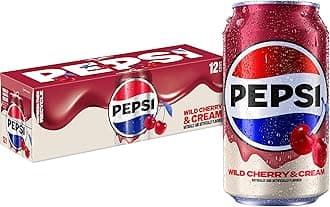 Pepsi Cola Soda Pop, Wild Cherry & Cream, 12 fl oz Cans (12 Pack)