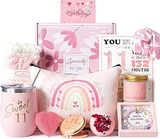11th Birthday Gifts for Girls,Happy 11th Pamper Gift Basket Ideas for Daughter, Cute Unique Sweet 11 Year Old Birthday Hampers Presents for Her,Best Friend Niece,Granddaughter, Sister, Friend, Teens