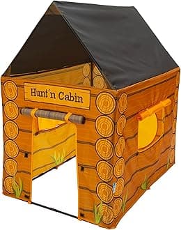 Pacific Play Tents 61804 Kids Hunt'n Cabin Tent Playhouse, 39" x 27" x 43", Brown