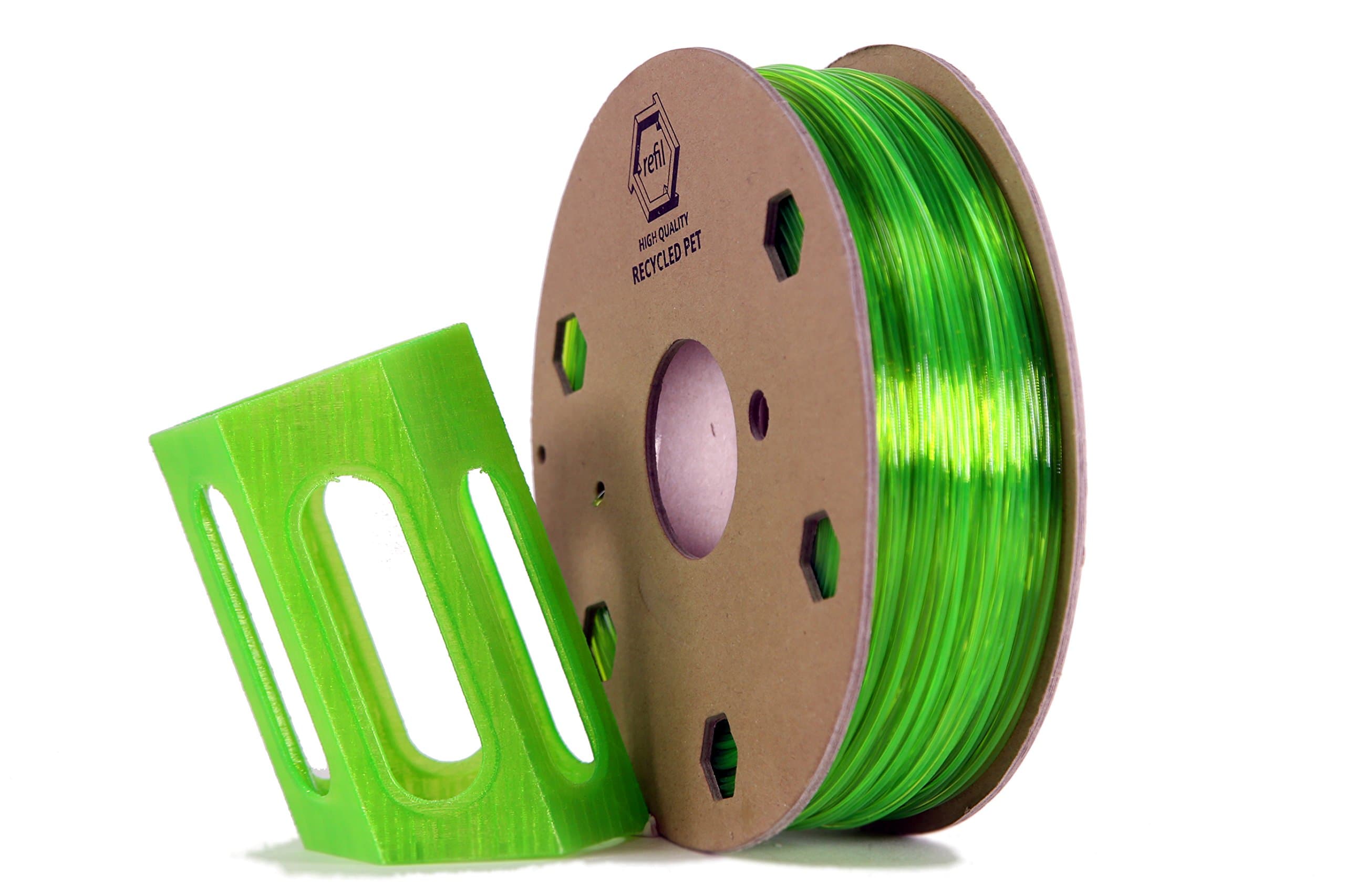 REFIL PET - 2.85 - Transparent Green PET Recycled 3D Printer Filament, Transparent Green - 2.85mm