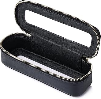 Makeup Brush Case Slim Clear Makeup Bag Travel Cosmetic Case and Waterproof Toiletry Makeup Bag with Zipper Purse Organizer for Women (Black, Slim)