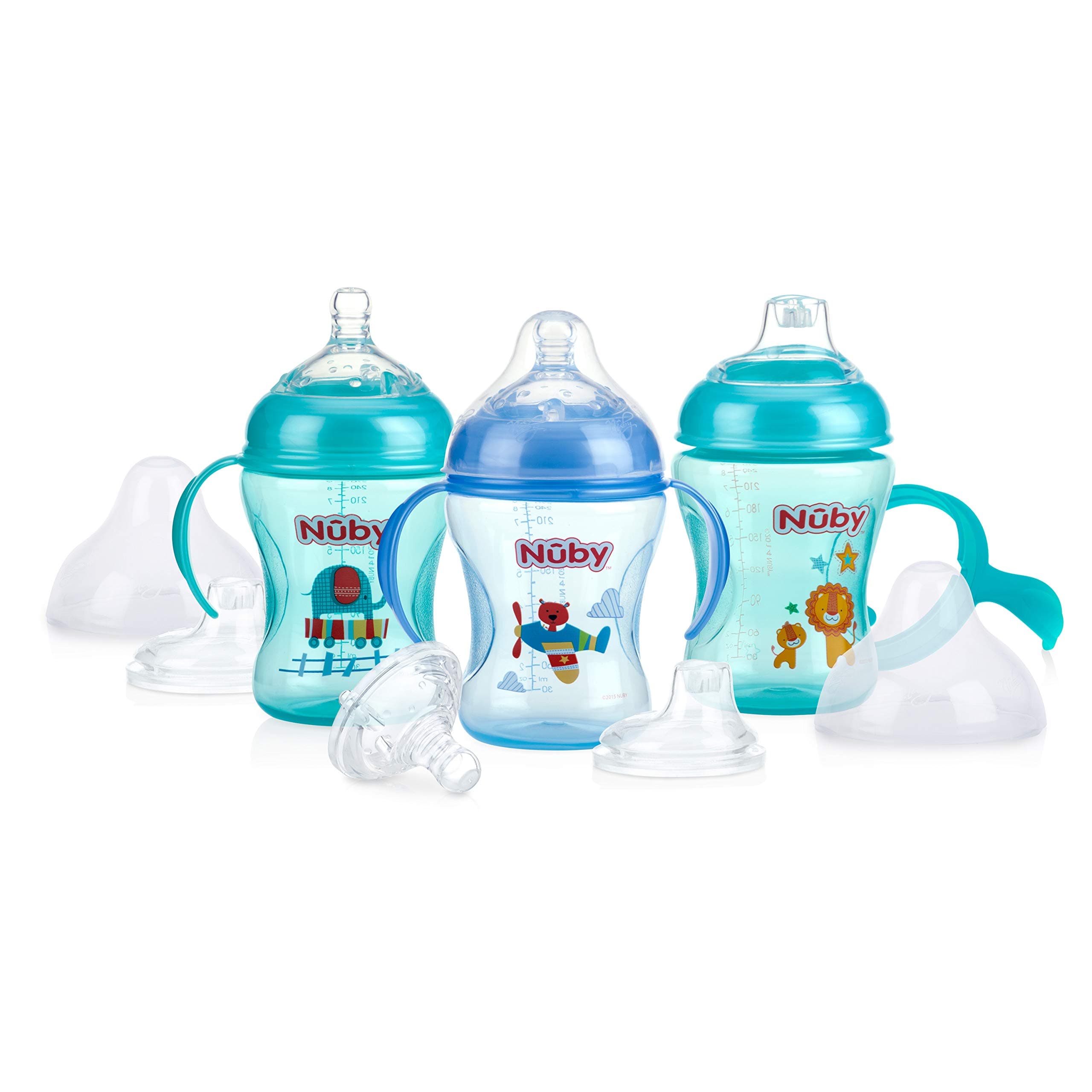Non-Drip 3-Stage Nurser with Wide Neck - Bottle to Sippy Cup - (3-Pack) 11 Oz - 3+ Months