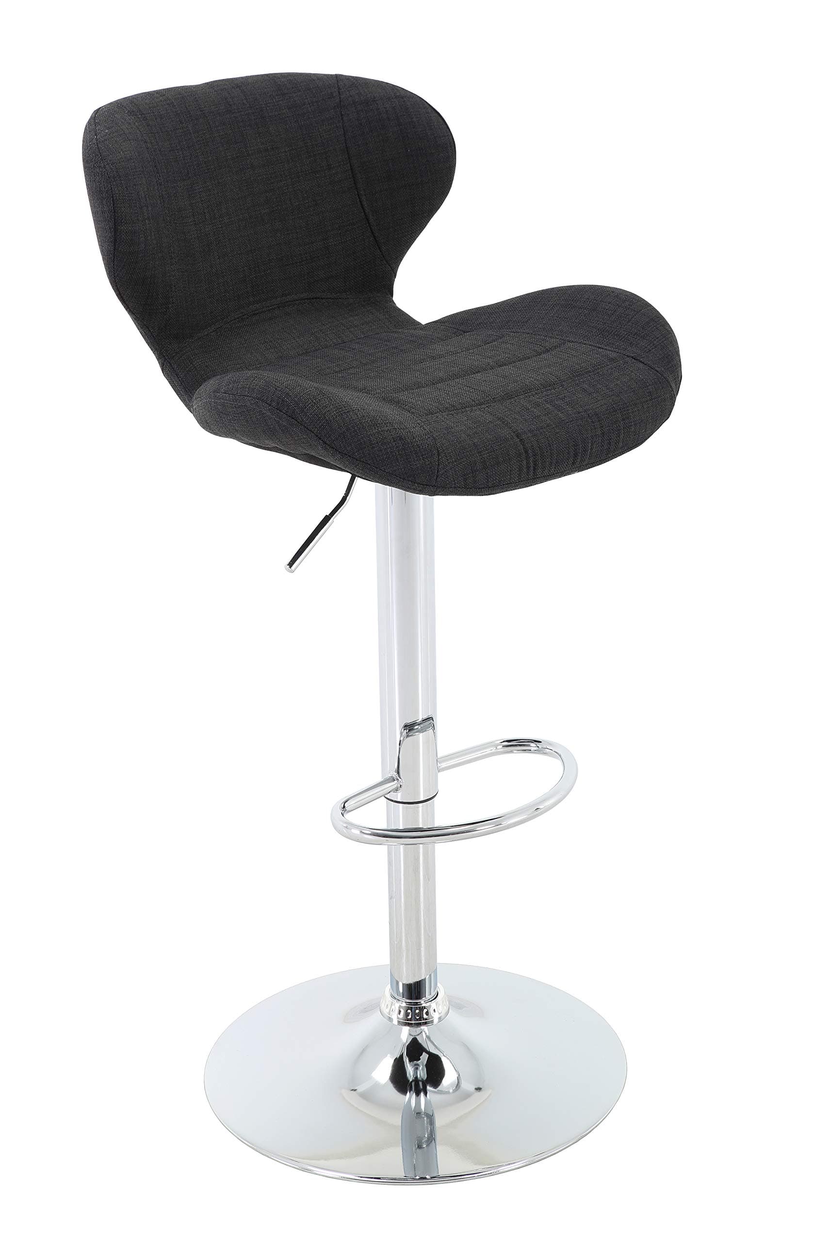Brage Living Adjustable Height Barstool Durable Fabric Upholstered Barstool with Footrest, Charcoal