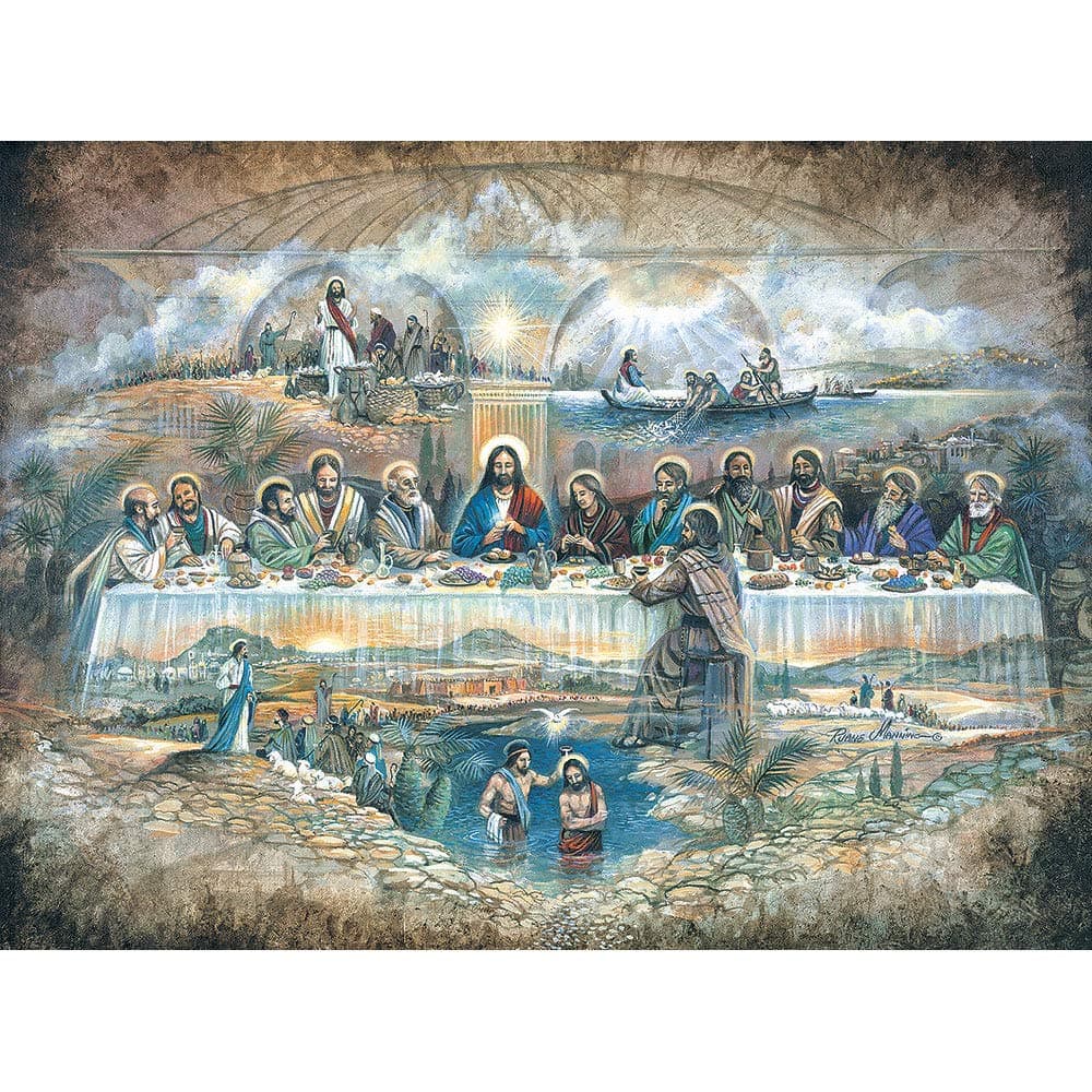Bits and Pieces – Last Supper Jigsaw Puzzle for Adults – Religious Artwork by Artist Ruane Manning – Unique Random-Cut Pieces with Durable Construction (1000 Piece Puzzle 20" x 27")