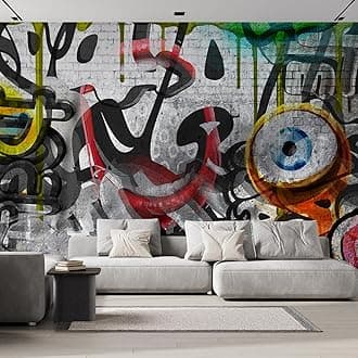 wall26 - Colorful Graffiti - Large Wall Mural, Removable Peel and Stick Wallpaper, Home Decor - 108x120 inches