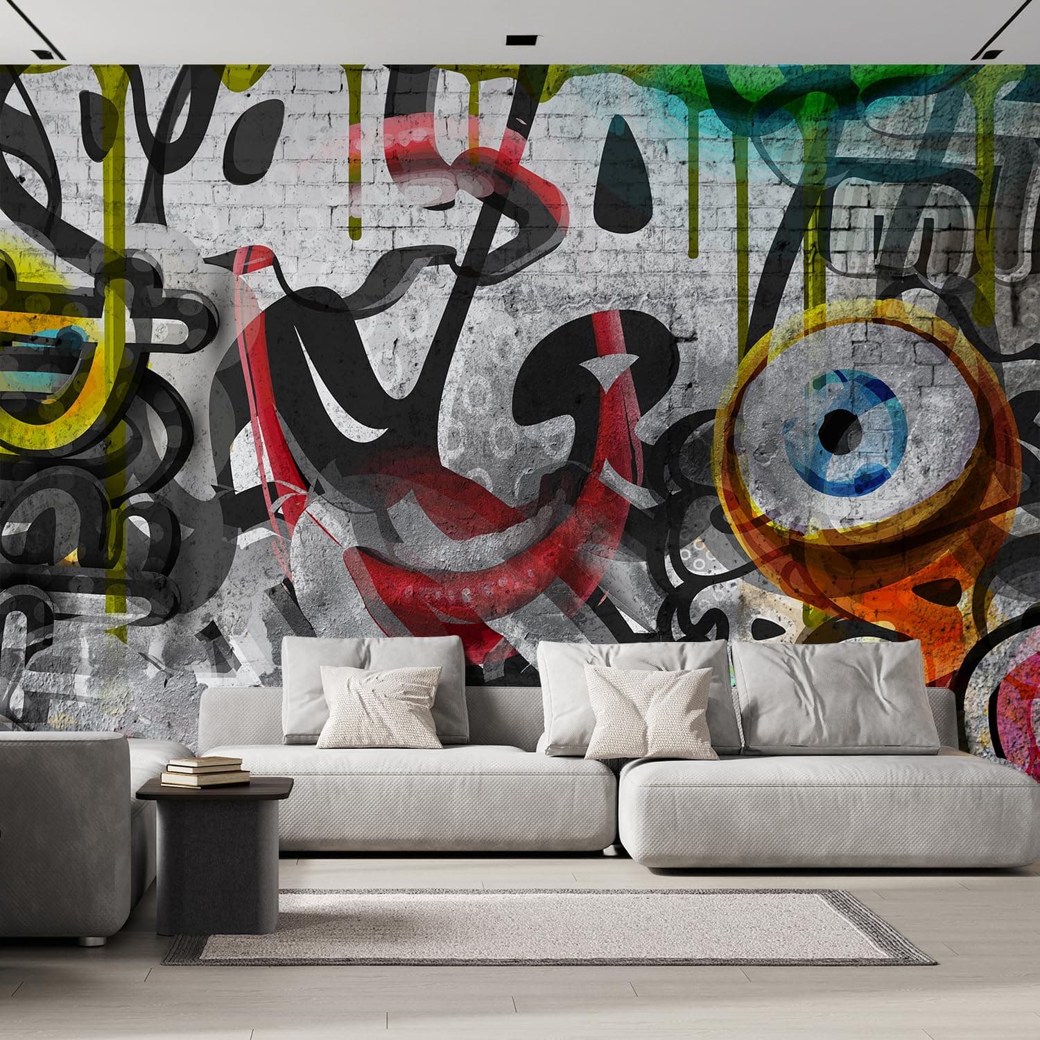 wall26 - Colorful Graffiti - Large Wall Mural, Removable Peel and Stick Wallpaper, Home Decor - 108x120 inches