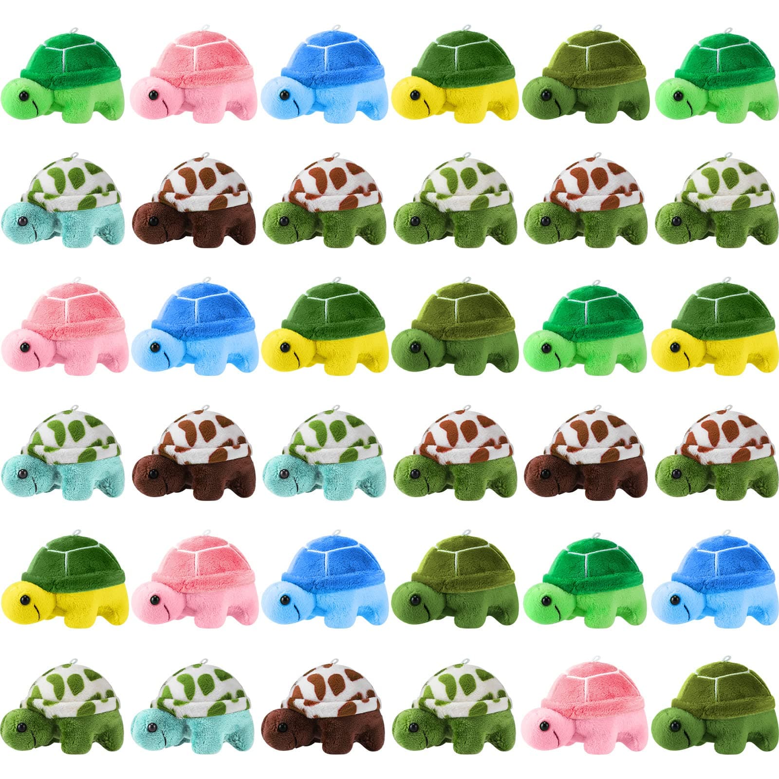 Hungdao 36 Pcs Mini Turtle Stuffed Toy Bulk Small Turtle Plush Toys Soft Cute Stuffed Animal Decor Animal Sea Party Favor for Adults Ocean Birthday, 2.7 x 3.7 Inch