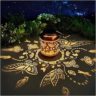 Butterfly Solar Lanterns Outdoor Waterproof Hanging Solar Lights Butterfly Gifts for Women Men Metal Decorative LED Butterflies Lanterns for Yard, Patio, Lawn, Tabletop, Landscape Pathway Garden Decor