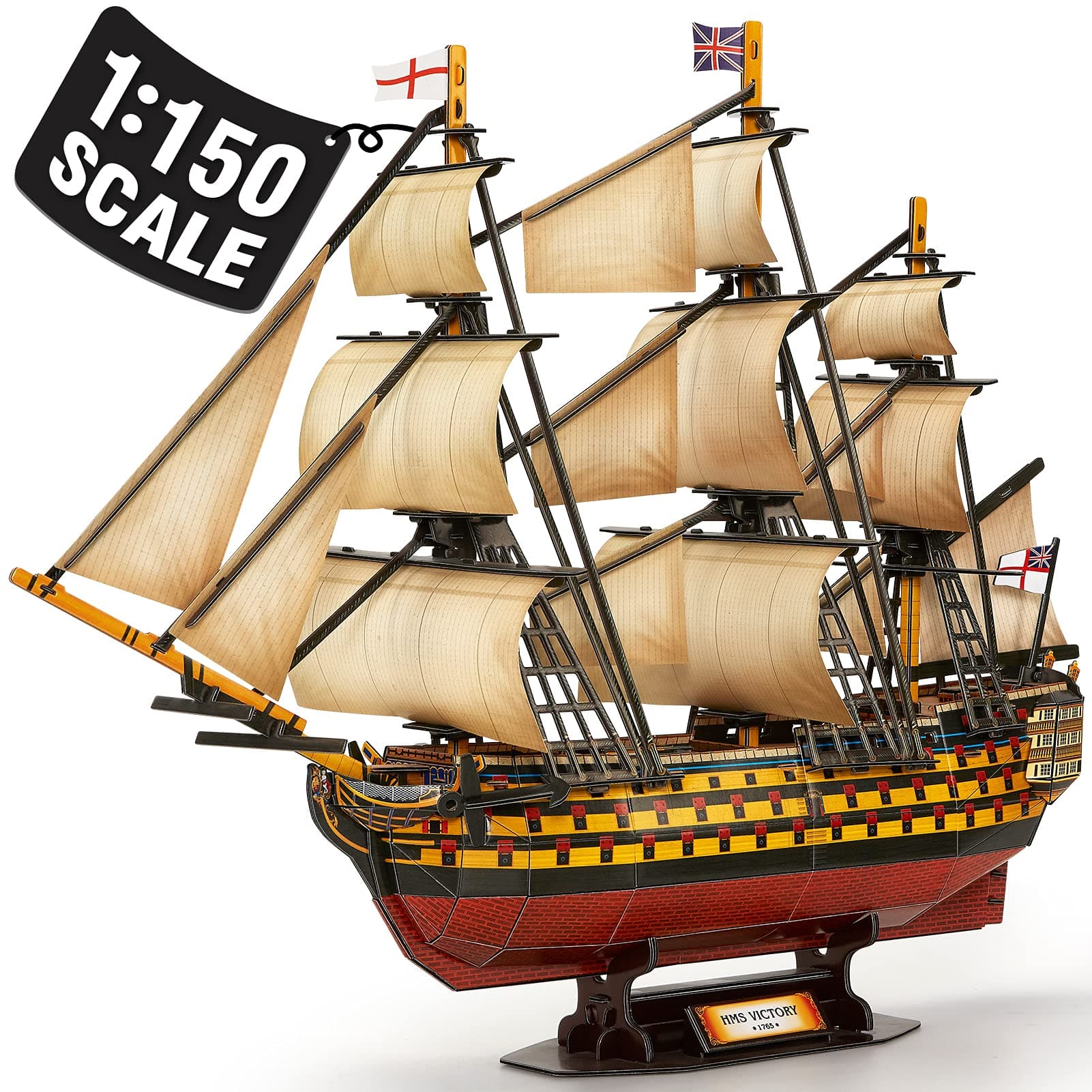 3D Puzzles Large HMS Victory Vessel Ship Sailboat Model Kits for Adults and Teens Toys, 189 Pieces, T4019h