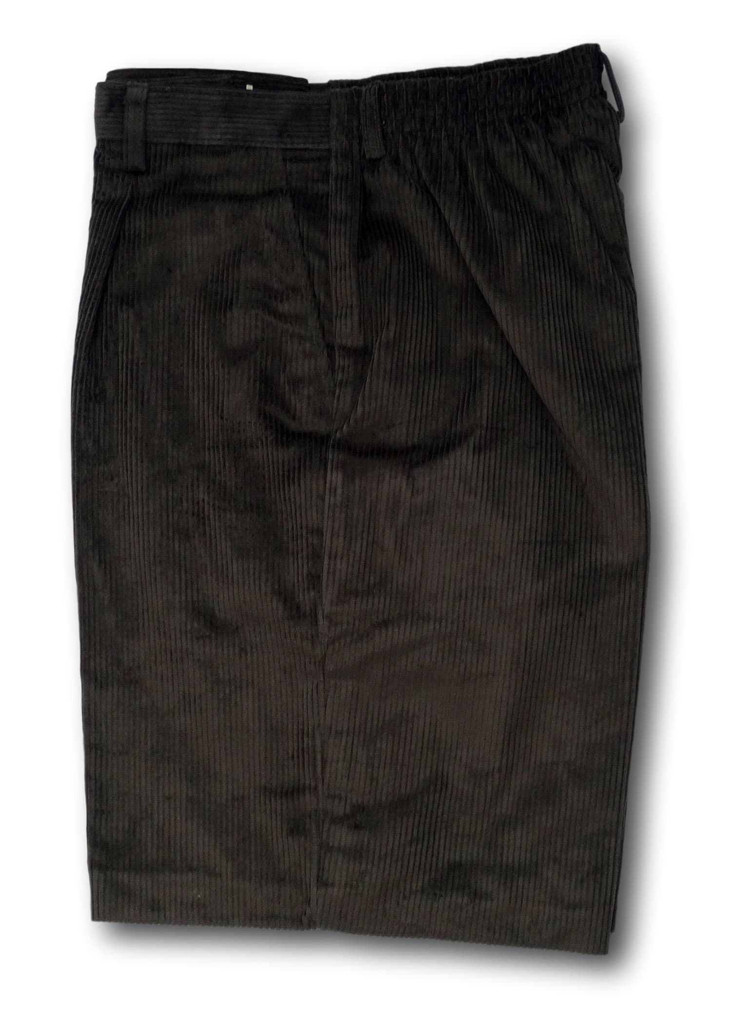 'David Luke' Grey Bermuda Corduroy Short Trousers With Elasticated Back