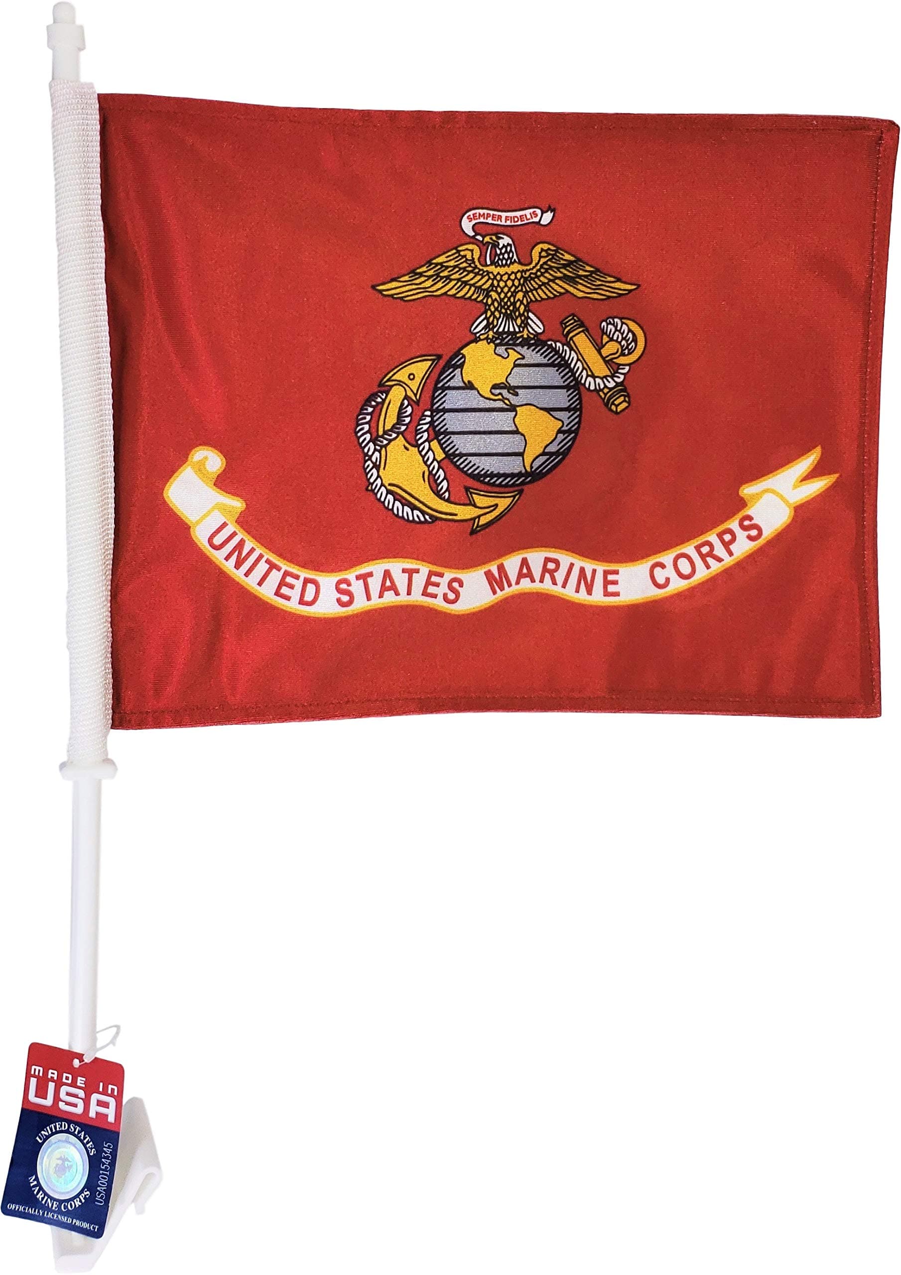 Ramsons Imports Double-Sided Car Flag 12" x 18" - U.S. Marine Corps Emblem, Made in USA