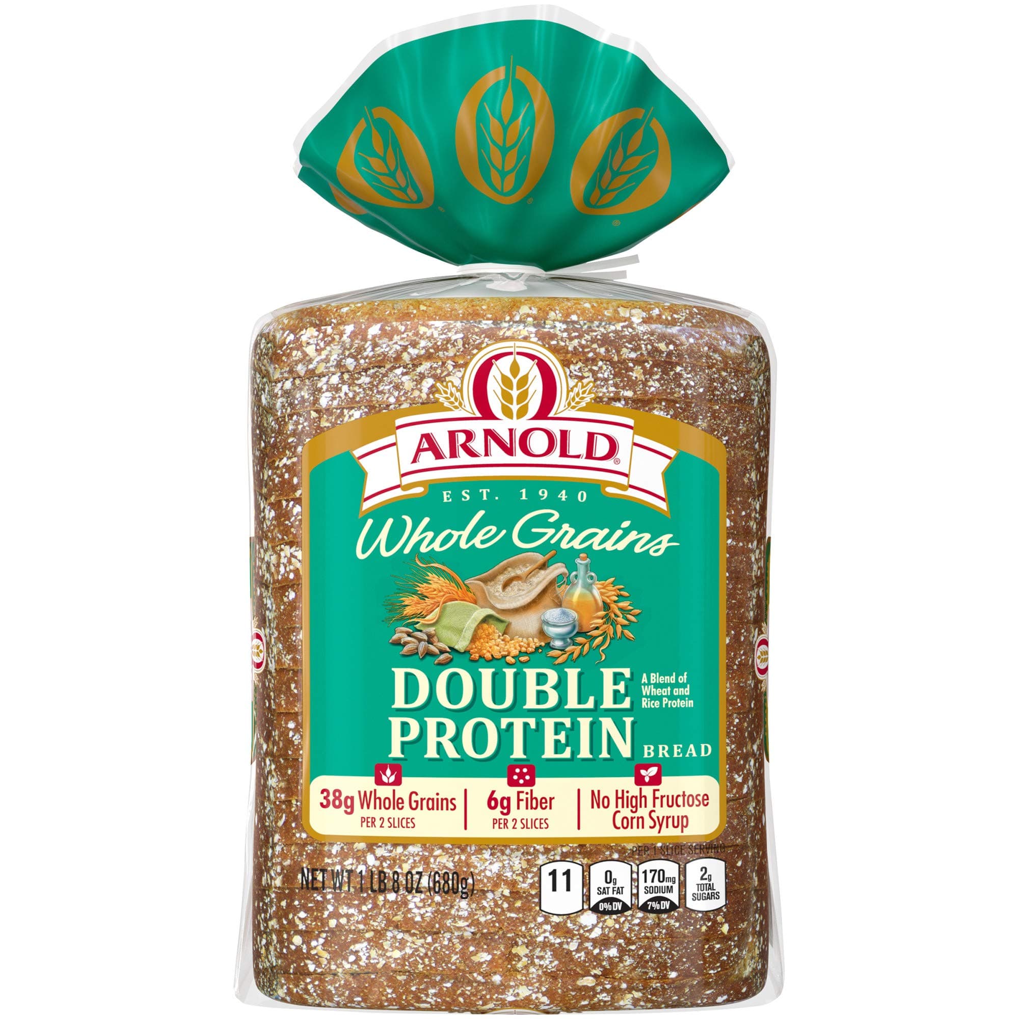 Arnold Whole Grains Double Protein Bread, 24 oz