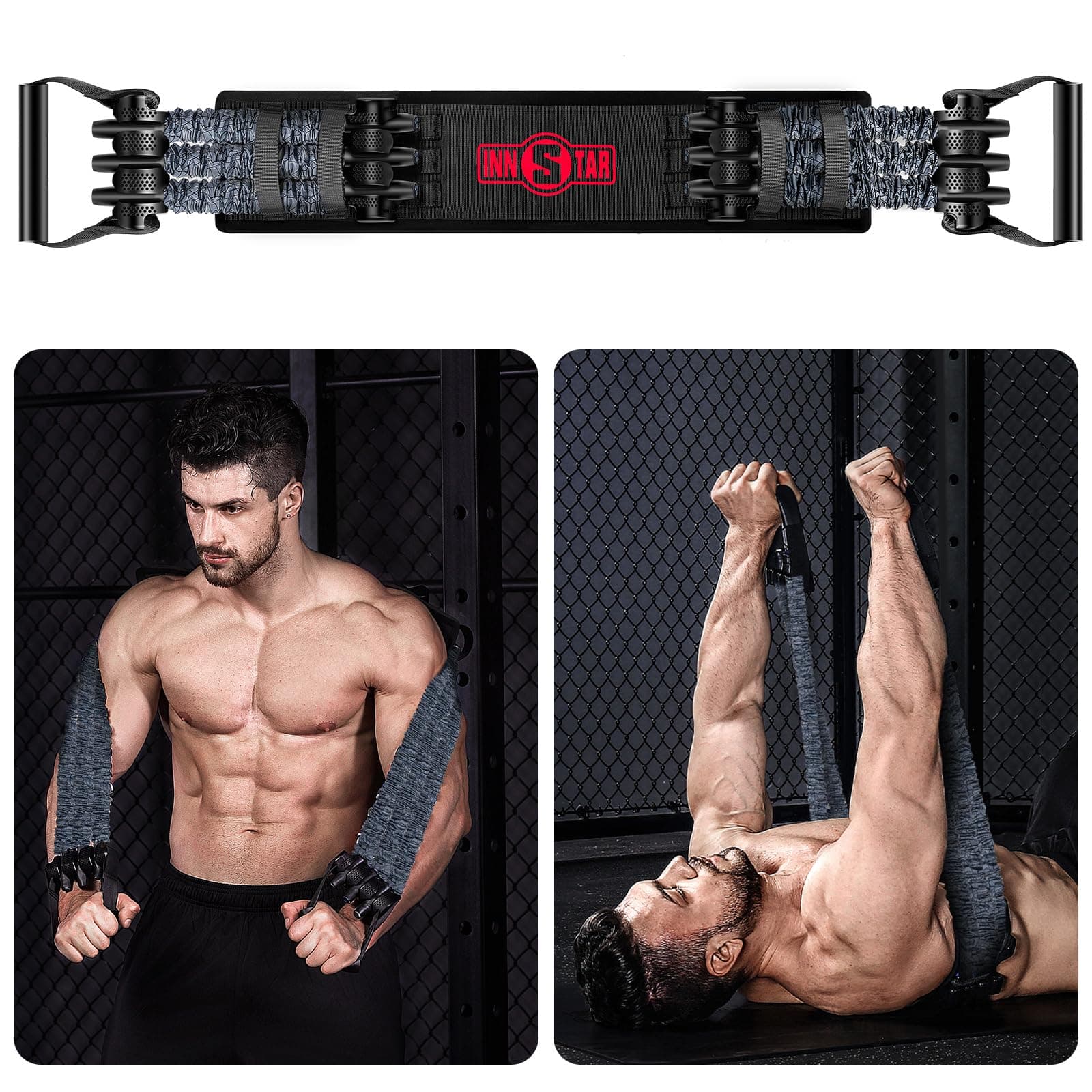 Innstar Multi-Function Resistance Bands for Working Out, Push Up Exercise Bands Resistance Bands Set for Bench Press Gym Equipment, Home Workout, Travel Portable