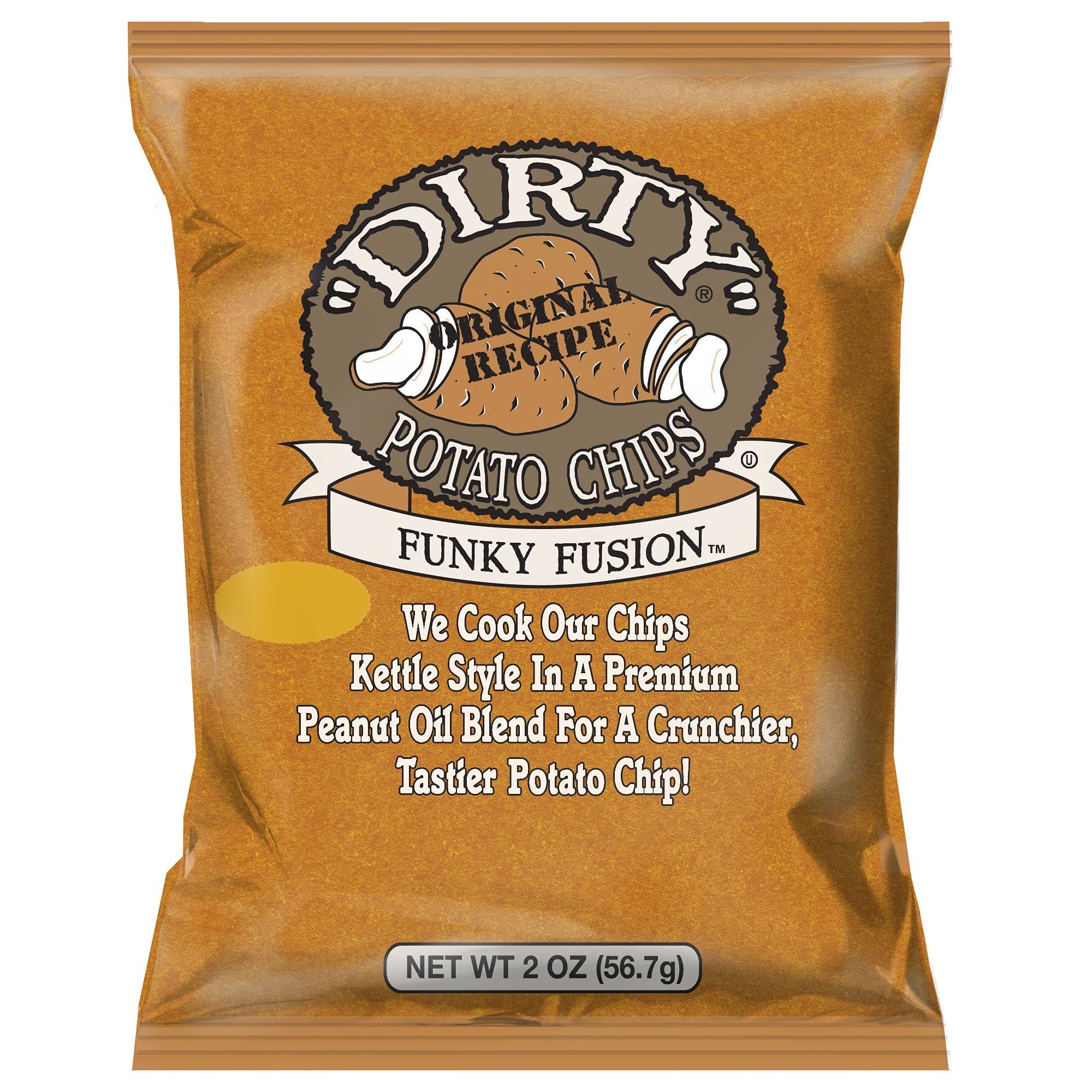 Dirty Kettle Potato Chips Funky Fusion Flavored 2 Oz (Pack of 5)