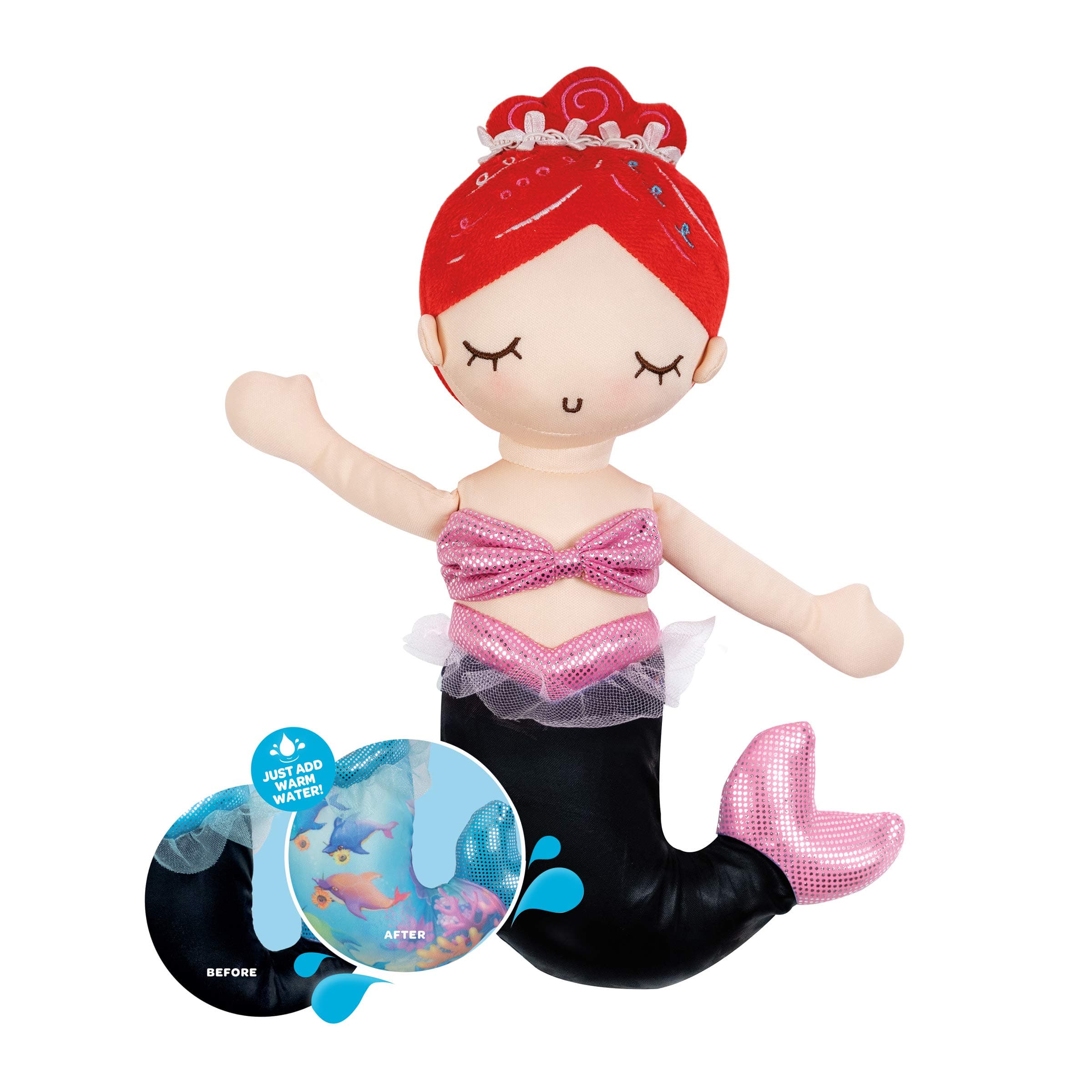 ADORA Mermaid Magic Dolls with Color-Changing Tail, Ultra-Plush Toy Doll Made with Premium and Machine Washable Materials, Birthday Gift for Ages 1+ - Ariel