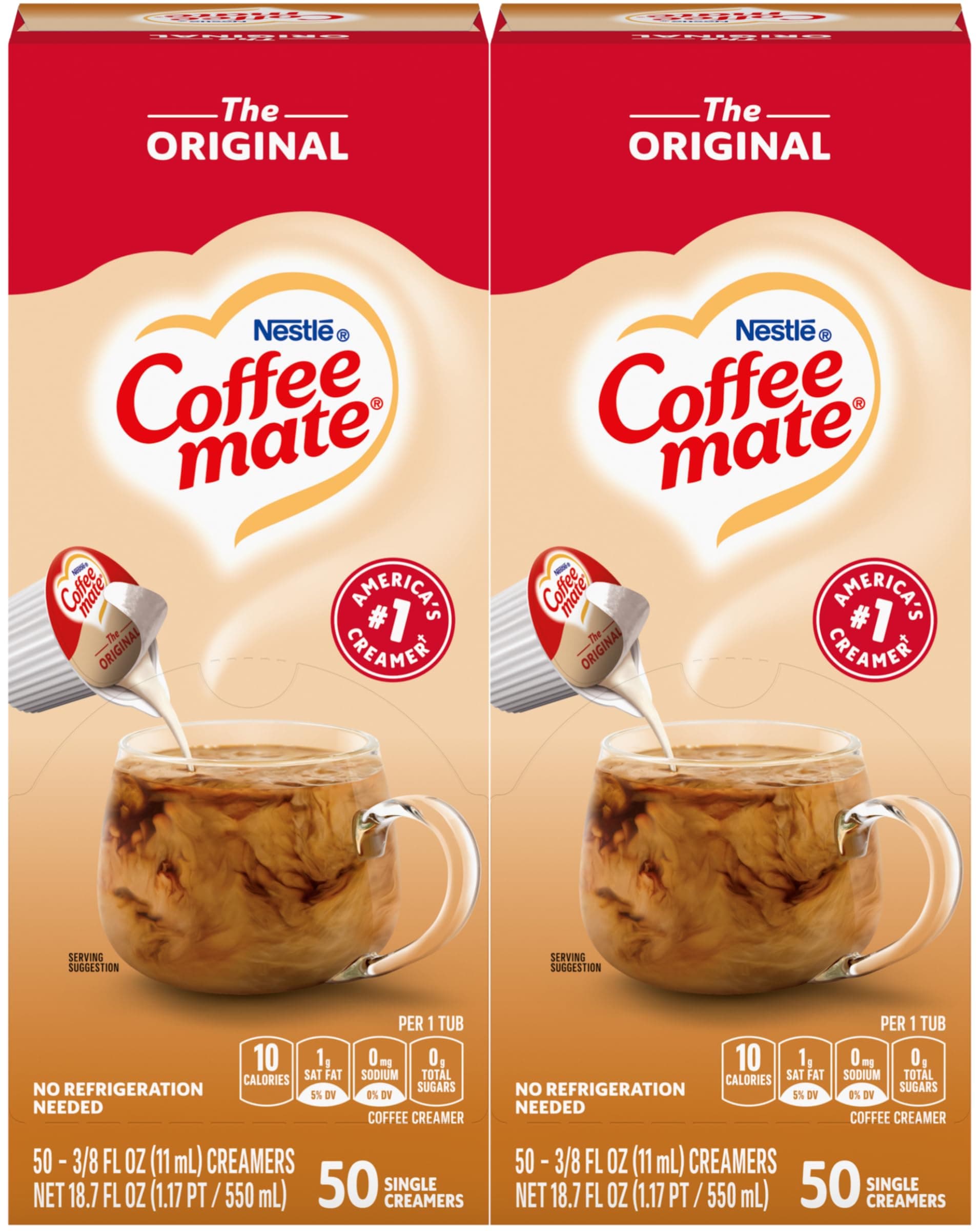 Nestle Coffee mate Coffee-Mate Liquid Creamer Original 2-pack; 50 Count Each