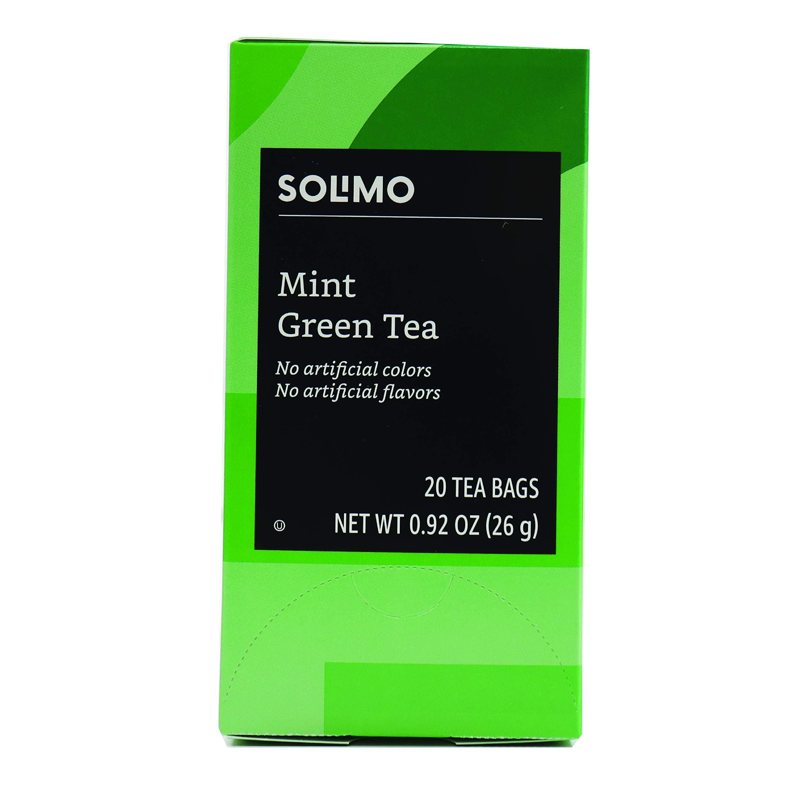 Amazon Brand - Solimo Mint Green Tea Bags, 20 Count