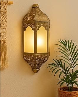 Homesake® Vintage Moroccan Wall Sconce Lamp, Decoration Items Wall Door Light, Antique Brass Finish, Decoration Items for Home décor, Decorations for Home