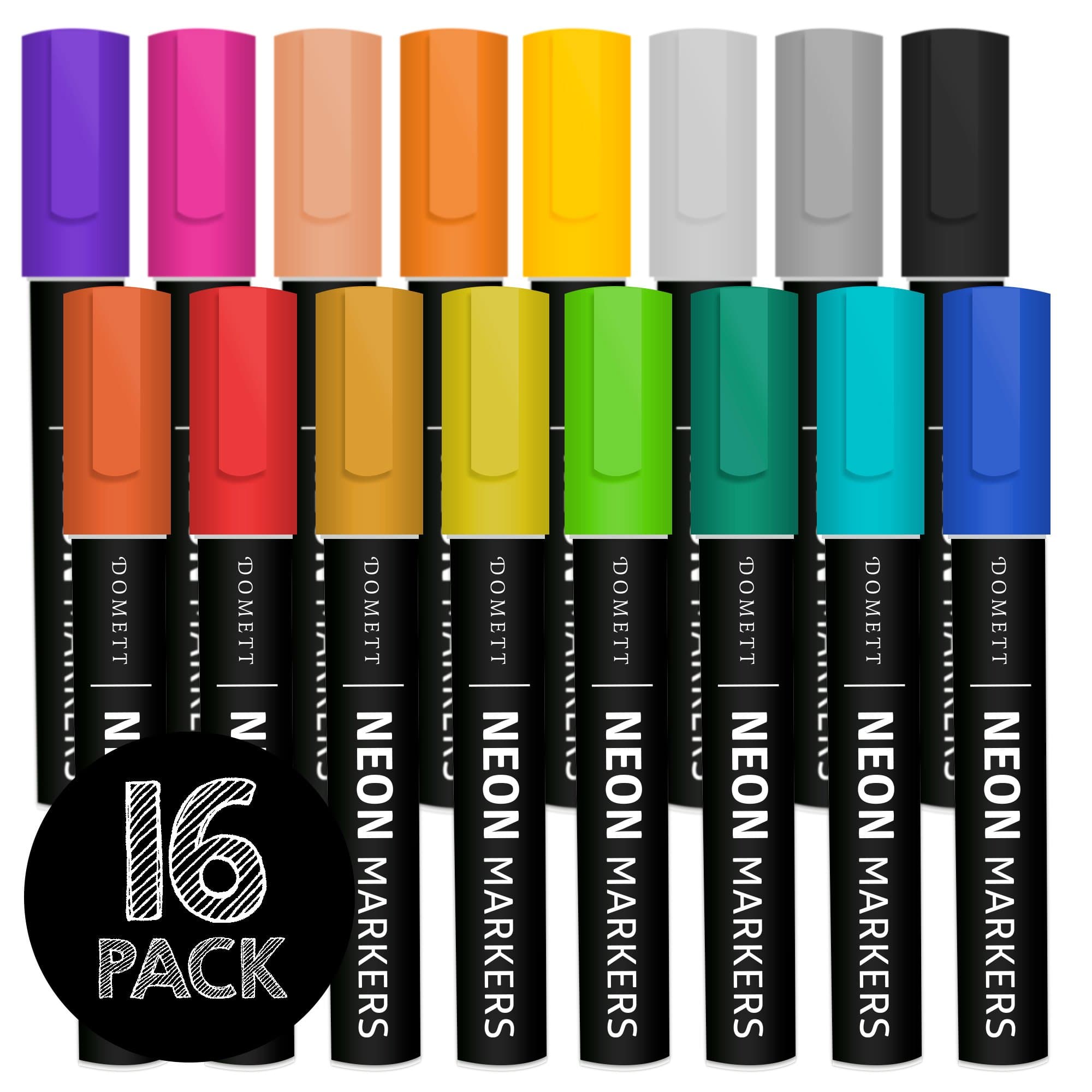 ALUMUINKDomett Chalkboard Markers, 16-Pack with 32 Labels