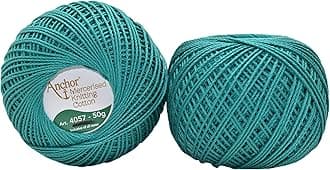 HUNNY- BUNCH® Premium Anchor Mercerised Knitting Crochet Cotton Thread Yarn Balls for Knitting, Weaving, Embroidery, DIY and Craft Making (Art. 4057) 50G - Pack of 1 (189)