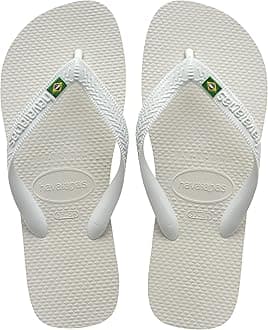 Men's Brazil Flip Flop Sandal, White, 13 M US