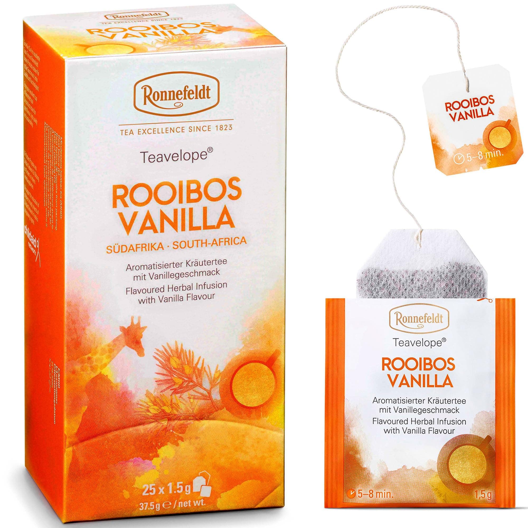 Ronnefeldt Teavelopes Rooibos Vanilla 25 Count (Pack of 1) Teabags - Rooibos Vanilla