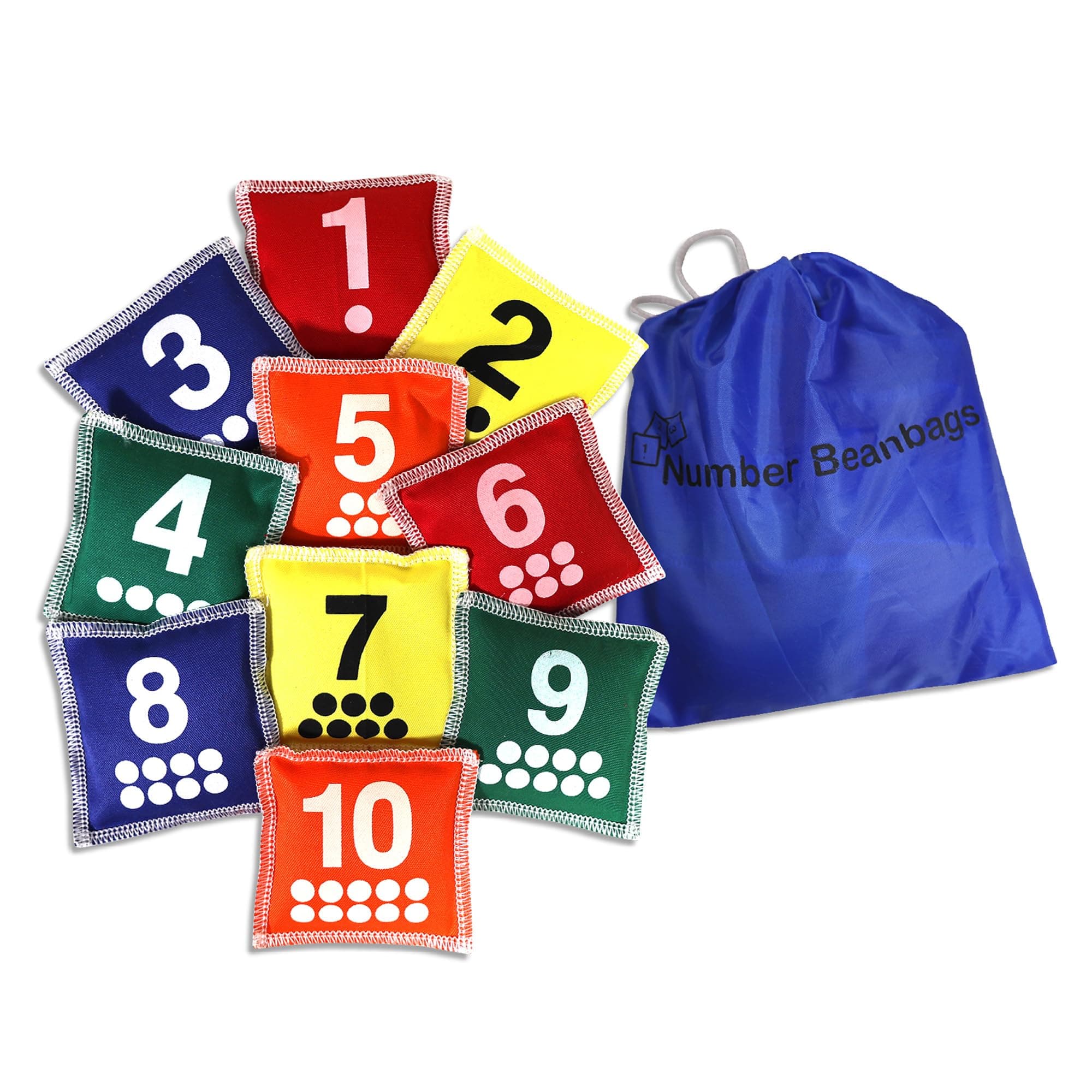 GISCO Educational Number and Dot Bean Bags 1-10 Set | Kids Learn Numbers, Toddler Learning Toy, Preschool Kindergarten Classroom Must Haves | Pack of 10, Multicolour, Ages 3+