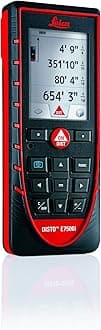 Geosystems Leica DISTO E7500i 660ft Laser Distance Measure w/Bluetooth & DISTO Sketch iPad iPhone App, Black/Red