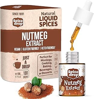 Spice Drop Nutmeg Extract - Up to 180 Drops Per Bottle | Coffee, Cooking, Baking, Dessert | Rich In Quality And Aroma | No Added Color or Preservative | Vegan , Pack of 1