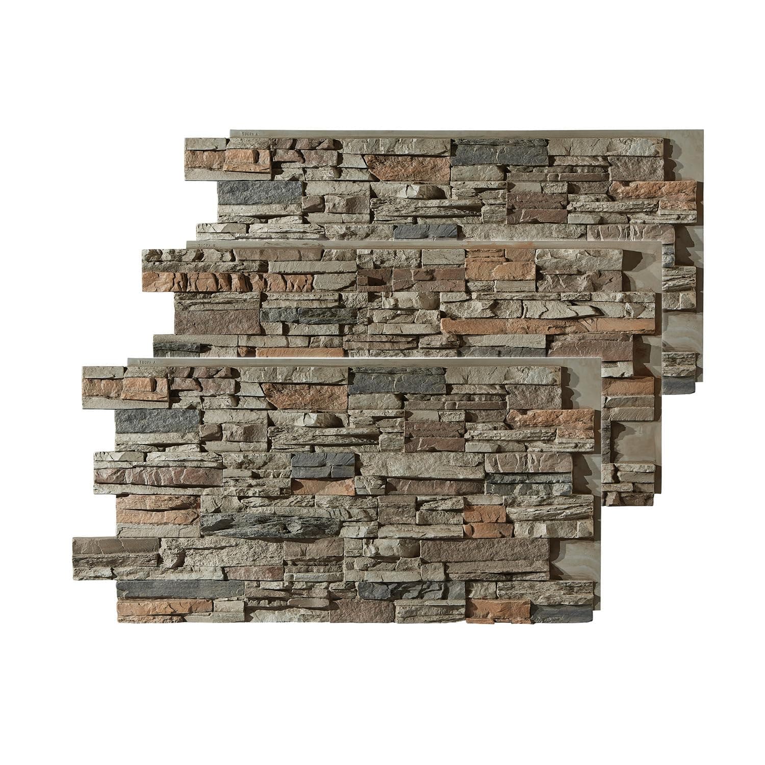 High-Density Polyurethane Faux Stone Wall Covering Panels for Interior and Exterior Decor | Stacked Stone Siding Panel | Sedona | Made in USA |48" L x 24" H x 2" D| 3-Panels | Cambridge Gray