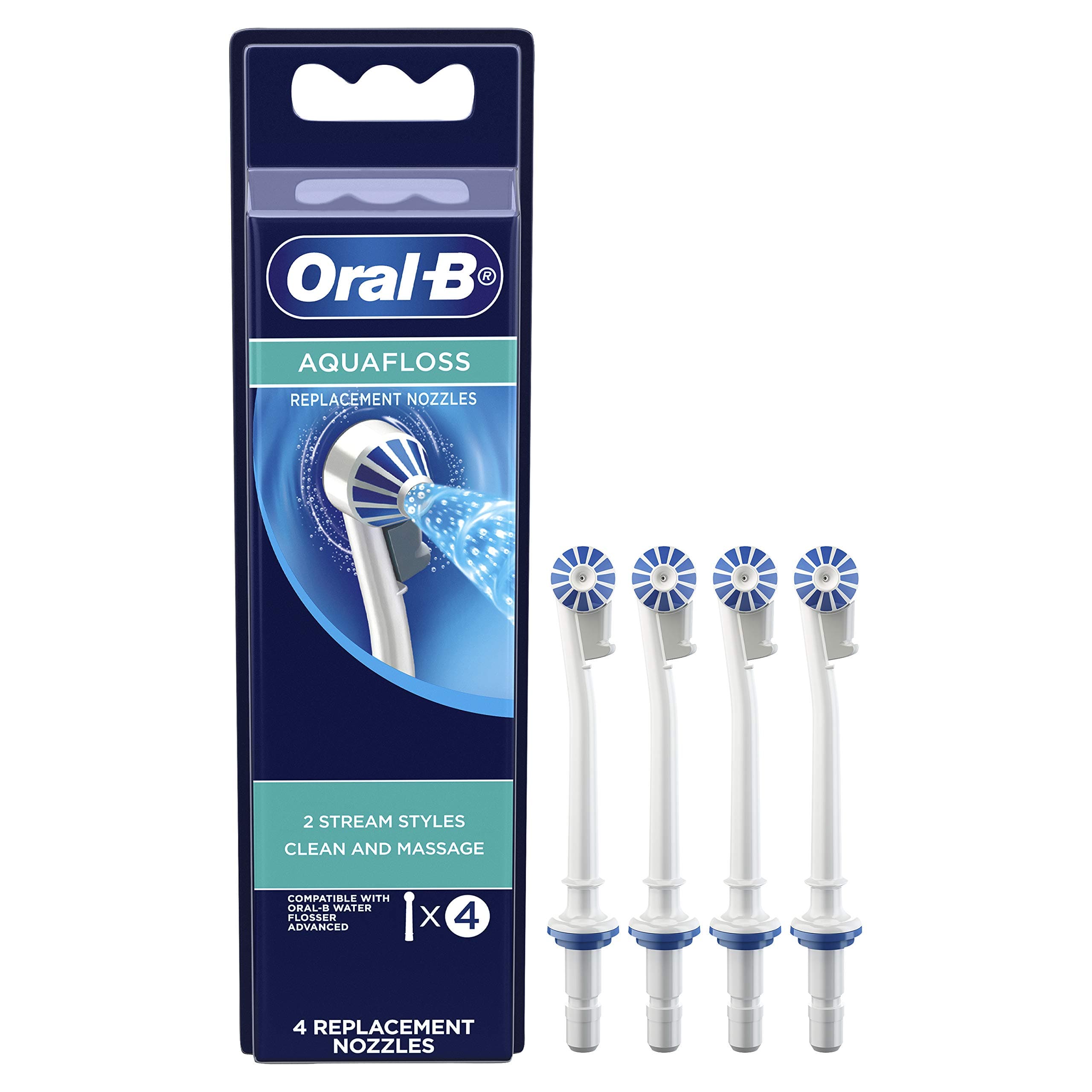 Oral B Water Flosser Advanced Aquafloss Nozzle, 4 Count, 4 Count (Pack of 12)