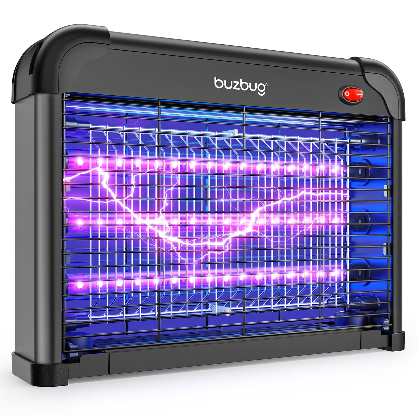 Buzbug LED Bug Zapper Indoor, 3 Lamps, 3800V High-Voltage, Electric Mosquito Zapper, Fruit Fly Mosquito Moth Gnat Trap, Killer, Zapper -MA009 (All Black)