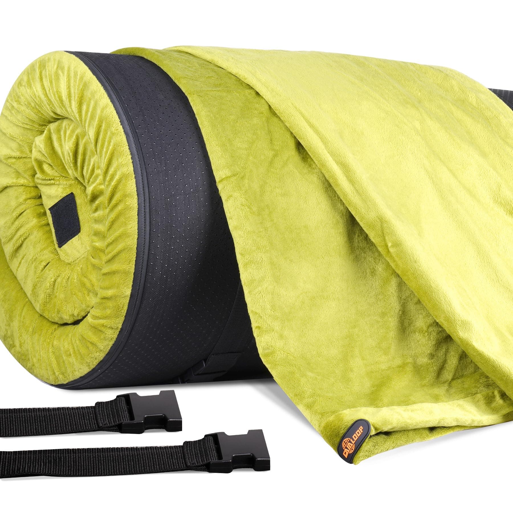 GaialoopAvocado Green Plush Cover for 3 INCH THICK Memory Foam Camping Mattress [Cover Only]