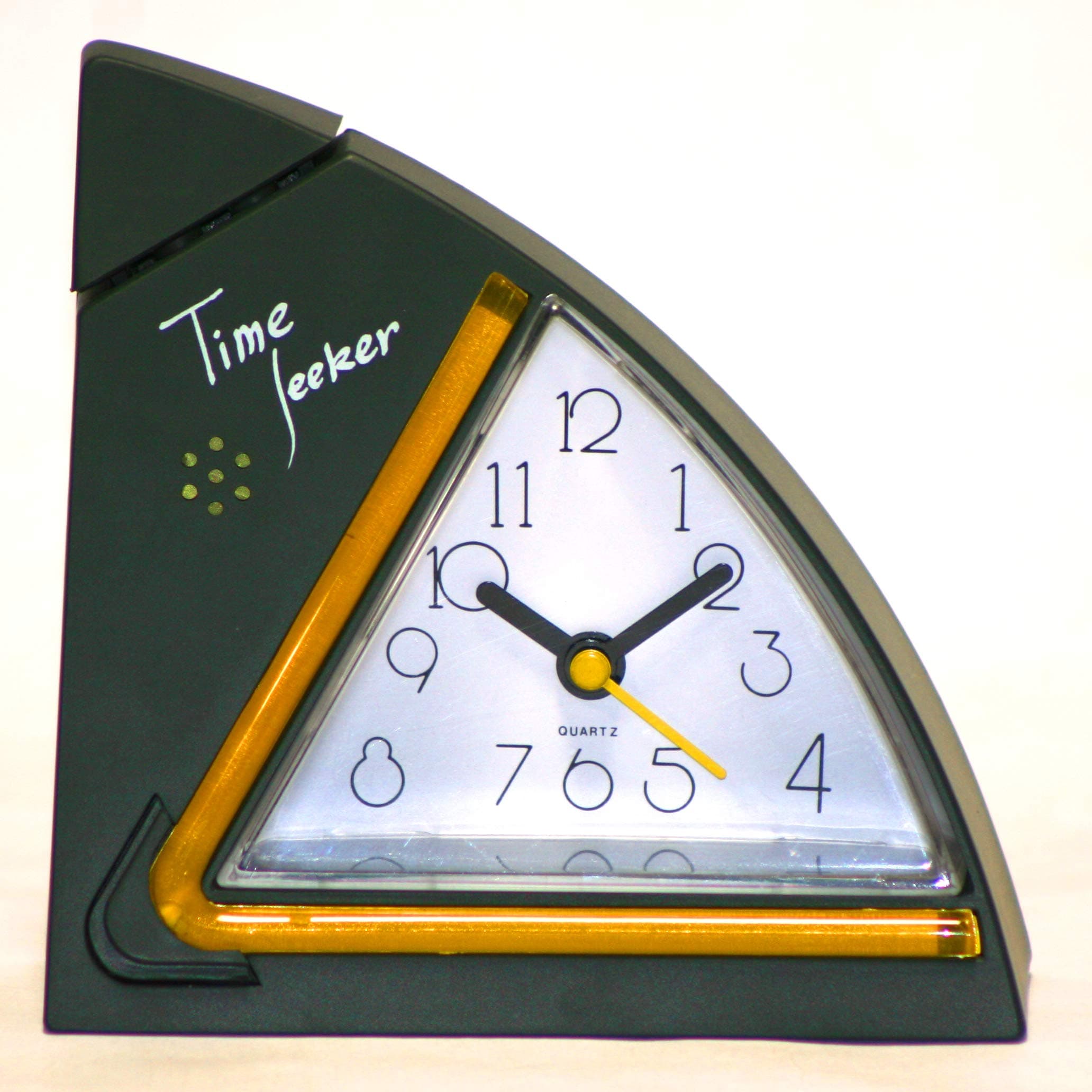 Large Display Quartz Alarm Clock with Voice Announcement Either by Whistling Hands Free, or Taping on Over-Sized top tab.